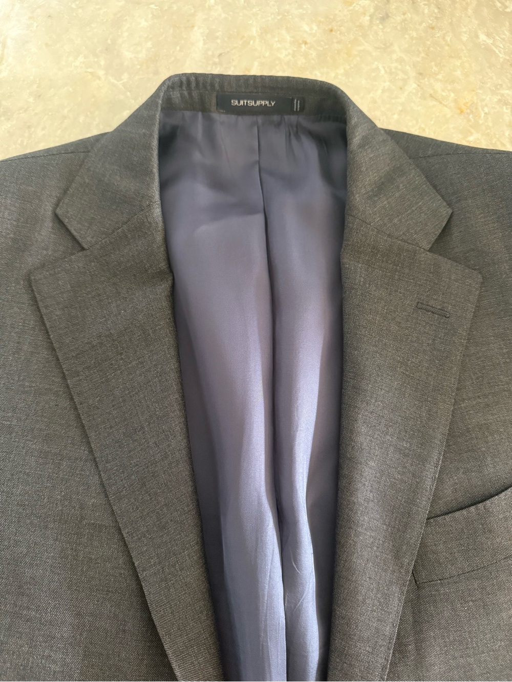 Suitsupply Charcoal Gray Blazer with Navy Lining
